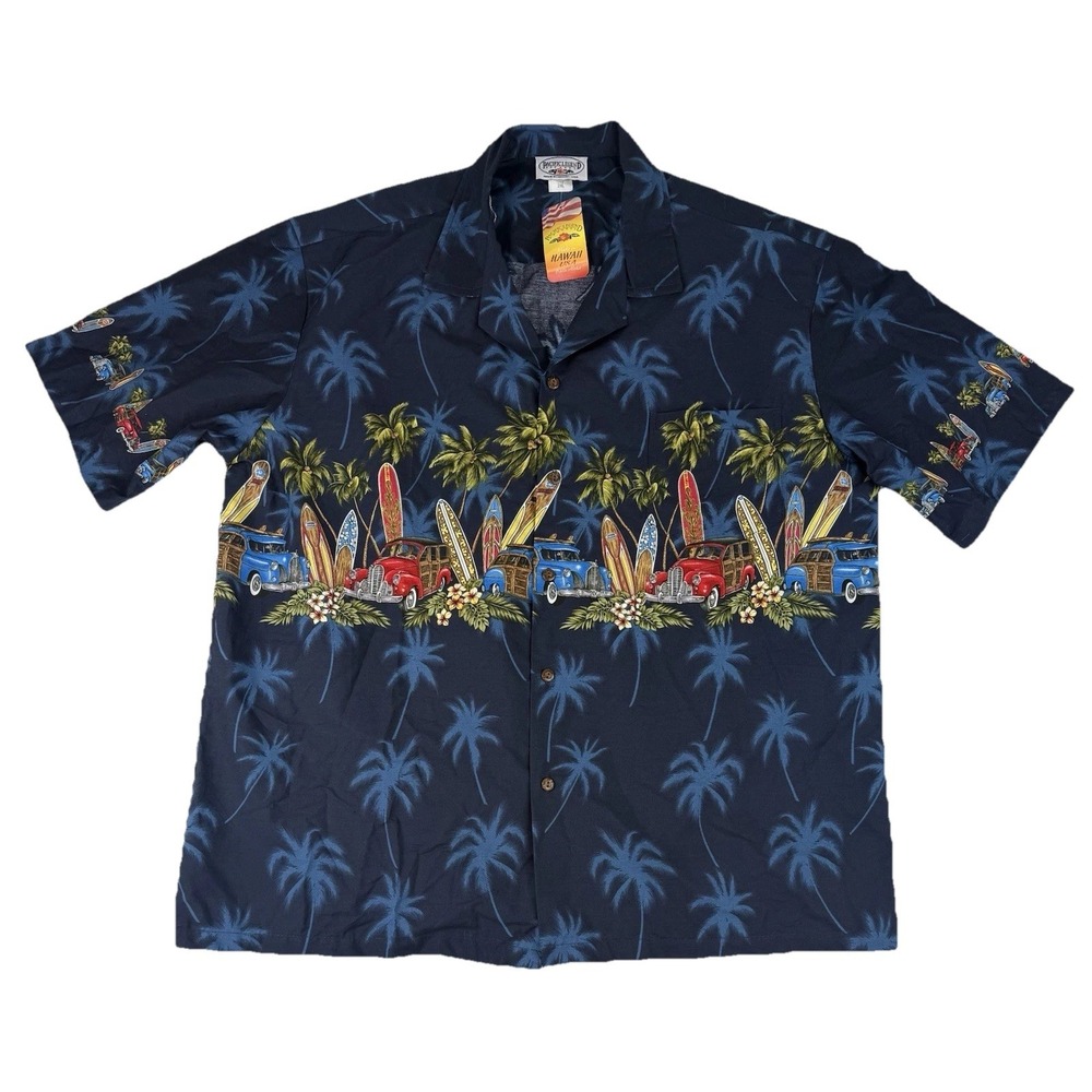 Vintage Pacific‎ Legend Hawaiian Shirt Mens 2XL Cars Surf Boards USA NWT